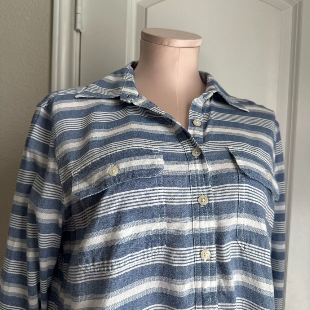 CHAPS blue striped long sleeve - M